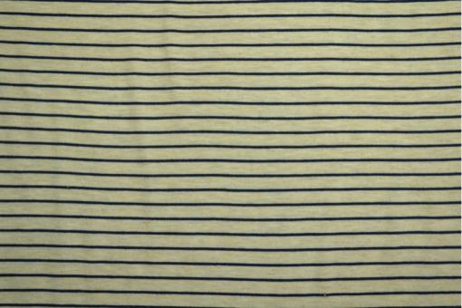 Viskosejersey - Streifen - Natur Melange/Nachtblau - 1,0 Meter