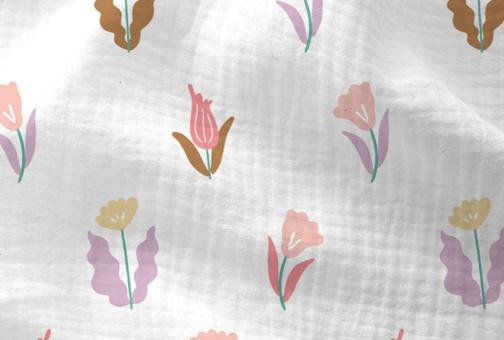 Musselin - Pastell-Blüten