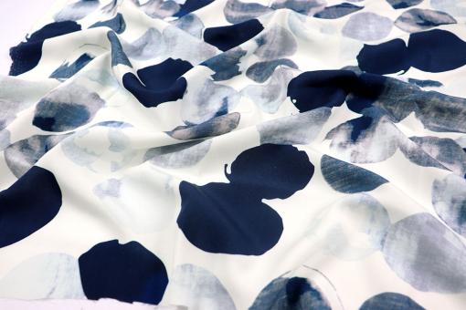 Viskosestoff - Indigo Petals