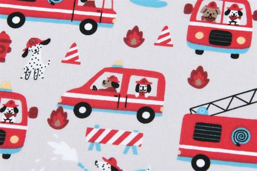 Kinderstoff - Wuff Wuff Feuerwehr