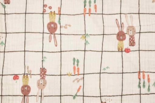 Musselin - Häschen-Karo