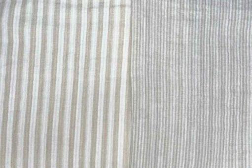 Musselin Doubleface - Streifen - Natur