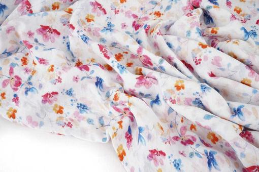 Musselin - Aqua Leaves