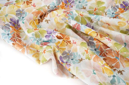 Baumwoll-Leinen - Sommerblüte