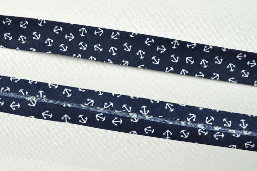 Schrägband Anker - 2/4 cm breit - Meterware