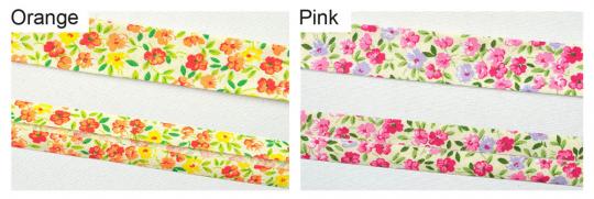 Schrägband Blüten-Meer - 2/4 cm breit - Meterware