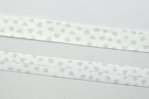 Schrägband Pastell-Herzen - 2/4 cm breit - Meterware