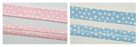 Schrägband Herzchen - 2/4 cm breit - Meterware