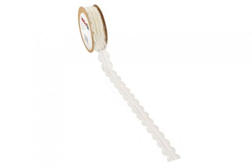 Spitzenband - 28 mm - Meterware - Creme