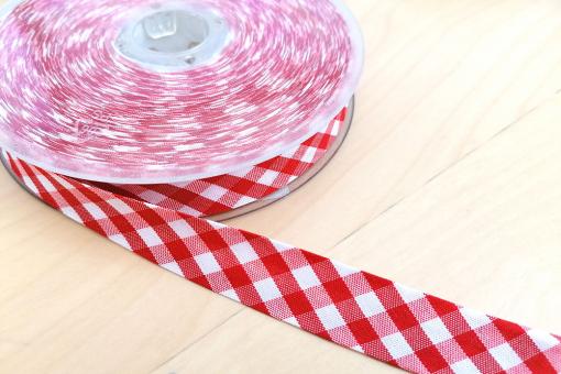 Schrägband - Vichy-Karo groß - 2/4 cm breit - Meterware