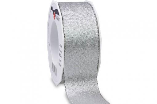 Glitzerband - Meterware - Silber