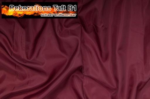 Dekorations Taft B1 - schwer entflammbar - Bordeaux - 1,0 Meter