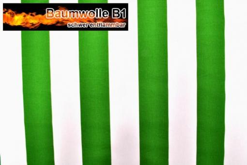 Baumwollstoff Blockstreifen B1 -  7,5 cm - Hellgrün/Weiß - 3,0 Meter Hellgrün/Weiß