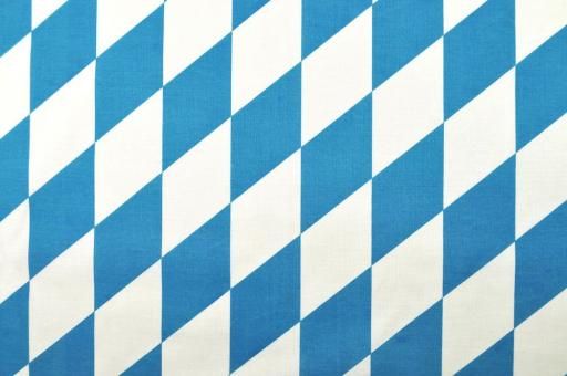 Baumwollstoff - Bayerische Raute groß - Weiß/Blau