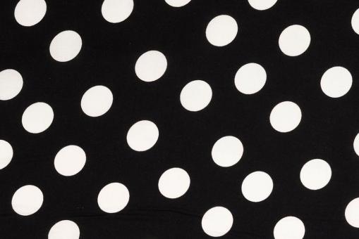 Baumwollstoff - Große Punkte - Schwarz/Weiß