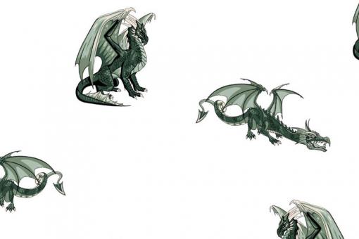 Baumwollstoff - Coole Drachen