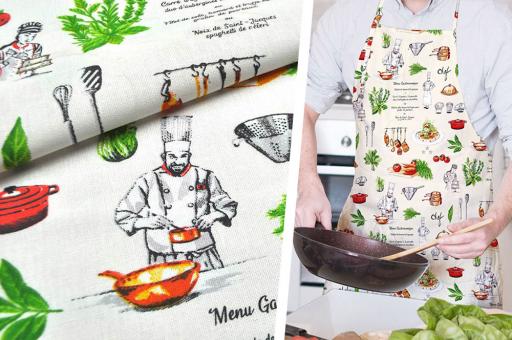 Baumwoll-Dekostoff - Sternekoch