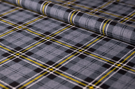 Baumwollflanell - Grau & Gelb