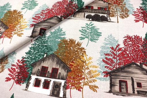 Baumwoll-Dekostoff - Ferienhaus