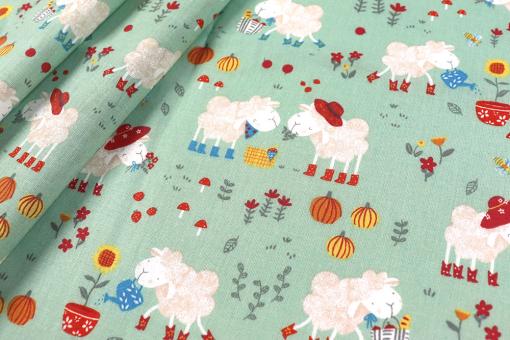 Baumwollstoff - Schäfchen