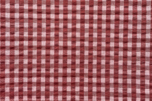Seersucker - Kariert - Kirsch