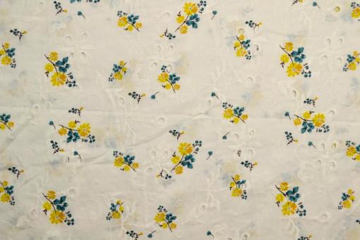 Baumwollstoff - Bestickt - Margarita