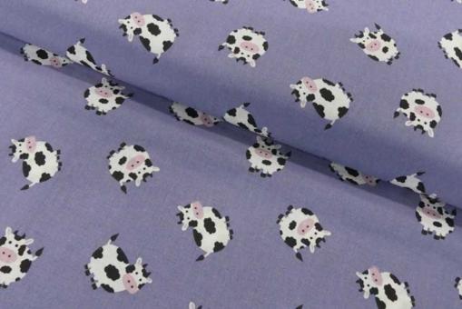 Baumwollstoff - Lustige Kühe - 110 cm