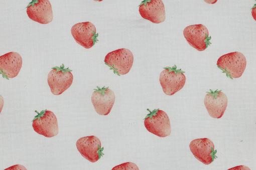 Musselin - Süße Erdbeeren