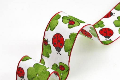 Glücks-Band mit Draht  40 mm - 20 m Rolle