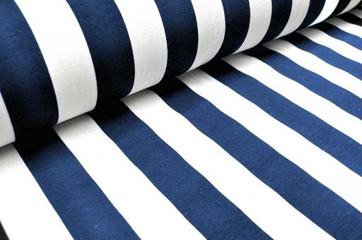 Dekostoff - Blockstreifen - Marine/Weiß - 280 cm