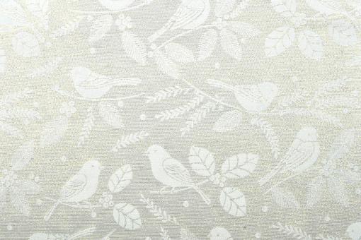 Dekostoff - Jacquard - zweiseitig - Vögel - Beige/Creme - 1,0 Meter