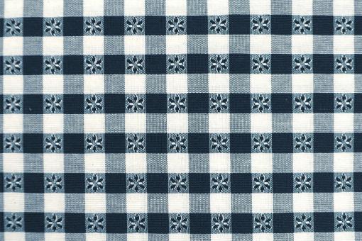 Dekostoff - Vichy-Blumen - 280 cm breit - Nachtblau - 3,0 Meter