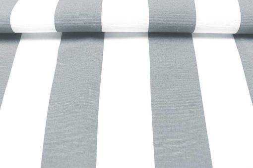 Dekostoff - Blockstreifen - Grau/Weiß - 280 cm