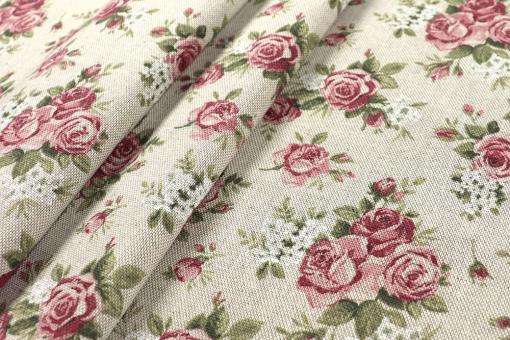 Dekostoff Leinenoptik - Vintage Rose - 280 cm