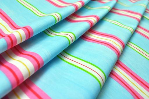 Dekostoff deluxe - Belle - Streifen-Mix - Hellblau - 1,0 Meter