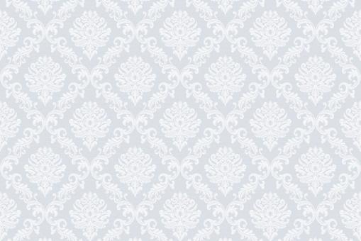 Grauer Dekostoff mit weißem Muster im barocken Stil