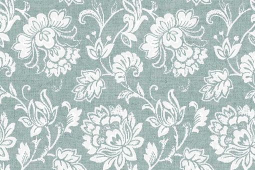 Outdoor-Dekostoff - Tropische Blumen - Mint