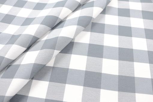 Dekostoff Jacquard beidseitig - Karo - Hellgrau