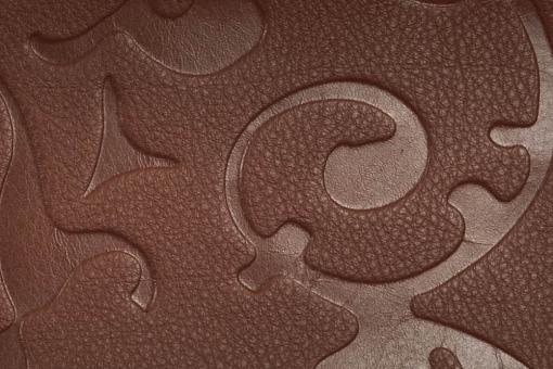 Echtleder geprägt - Barock-Ranke - ganze Haut