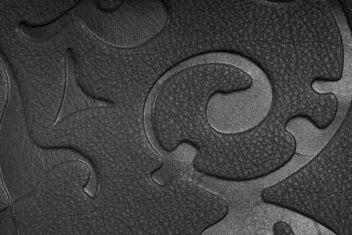 Echtleder geprägt - Barock-Ranke - ganze Haut