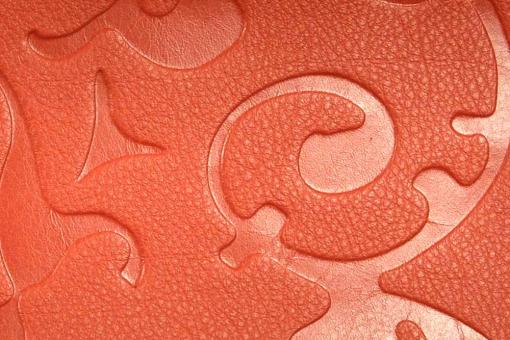 Echtleder geprägt - Barock-Ranke - ganze Haut