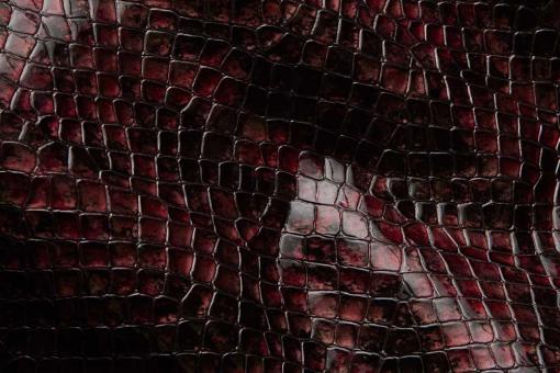 Kalbsleder Premium - Croco Gloss - Bordeaux