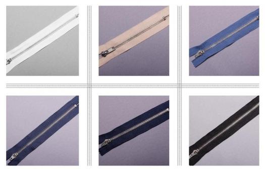 Metall-Reißverschluss nicht teilbar - 16 cm - silber