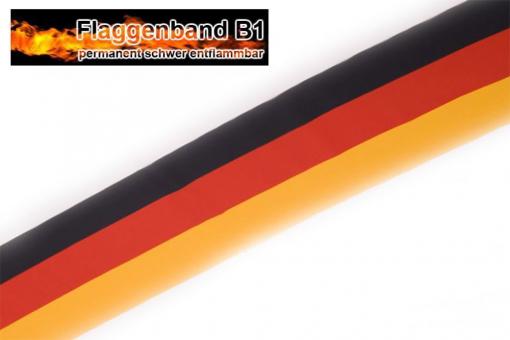 Schwer entflammbares Flaggenband mit den Farben der Deutschlandflagge