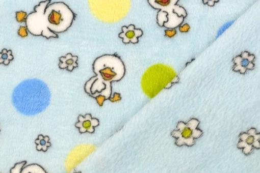 Wellness-Fleece - Doubleface - Küken/Blüten