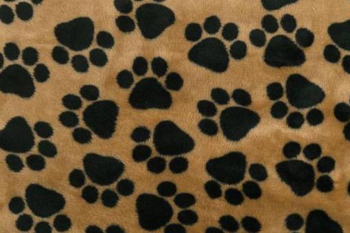 Fleece-Stoff - Pfötchen Flausch - Beige
