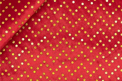 Goldpailletten Pannesamt - Rot