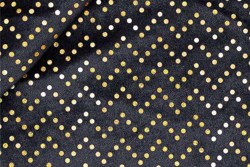 Goldpailletten Pannesamt - Schwarz