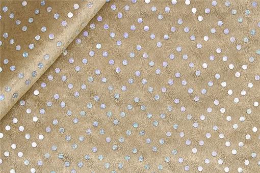 Silberpailletten Pannesamt - Beige