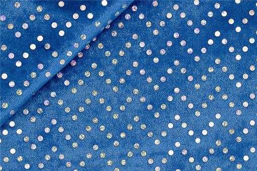 Silberpailletten Pannesamt - Blau